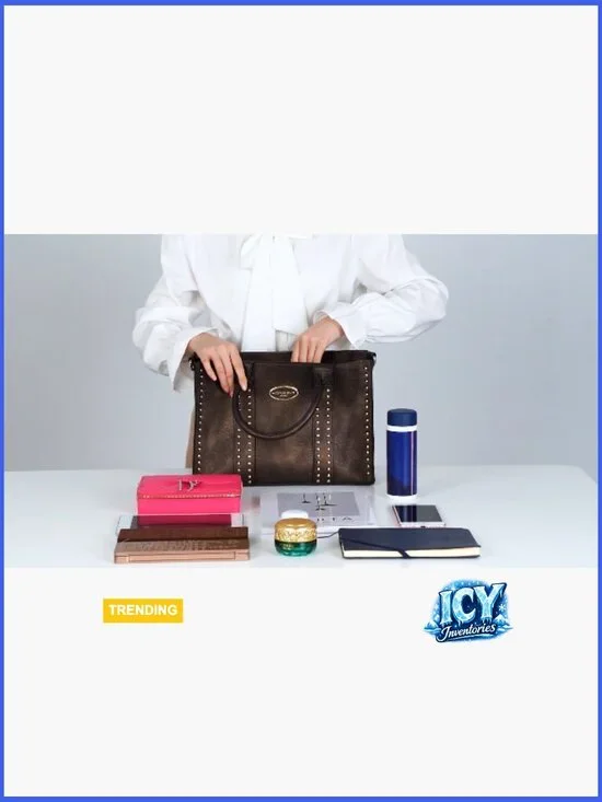 Faux Leather Tote Satchel Shoulder Bag Set with Wallet & Cosmetic Bag - Picture 7 of 7